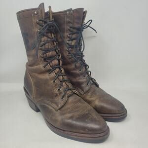 Vintage Chippewa Packer Boots Mens 11EE Brown Leather Lace Up Western USA Logger